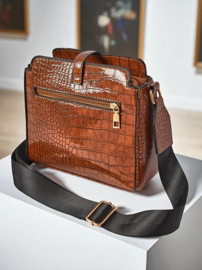 Sac à main pour femmes Hermia Marron foncé en cuir écologique, décontracté