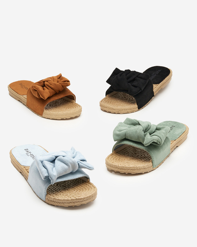 OUTLET Chaussons pour femme marron avec nœud Terina - Footwear