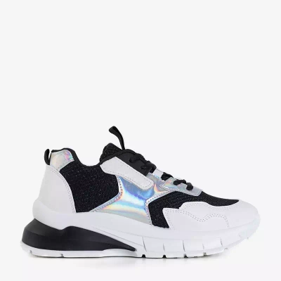 OUTLET Baskets de sport noires pour femmes avec inserts holographiques Agapila - Chaussures