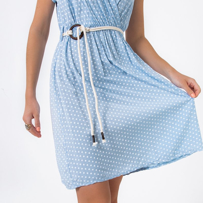 Robe bleue à pois pour femme - Vêtements