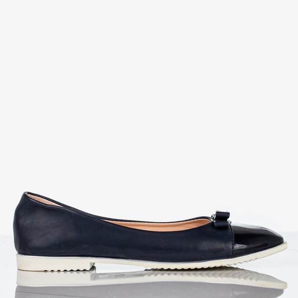 OUTLET Ballerines femme bleu marine avec nœud Regan - Chaussures