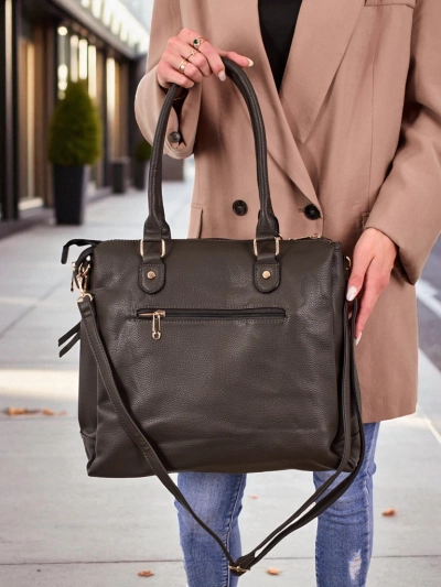 Aurelia Grande – Élégant grand sac écologique pour A4, gris tourterelle