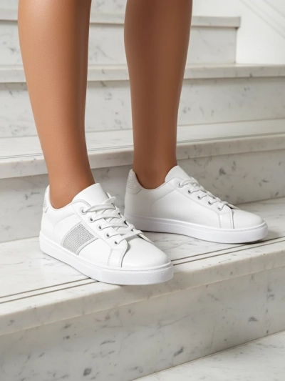Luminosa Sneakers Blanches en Cuir Écologique