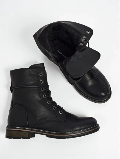 Bottines lacées pour femmes en cuir écologique Ravonna