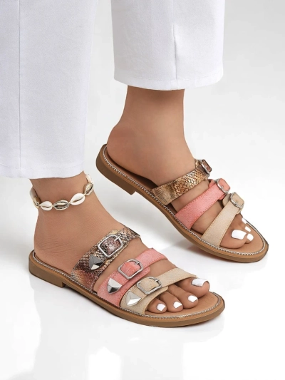 Royalfashion Sandales plates pour femmes Snake Chic