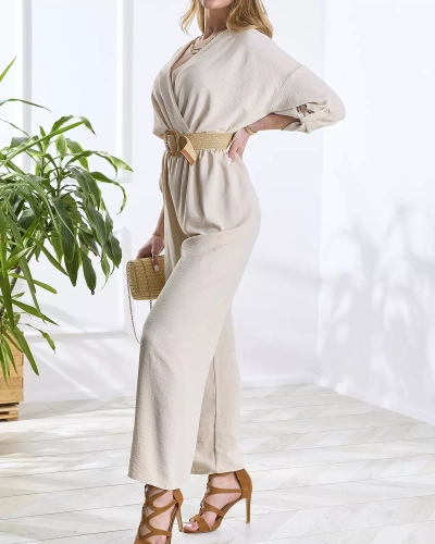 Combinaison longue beige pour femmes- Vêtements