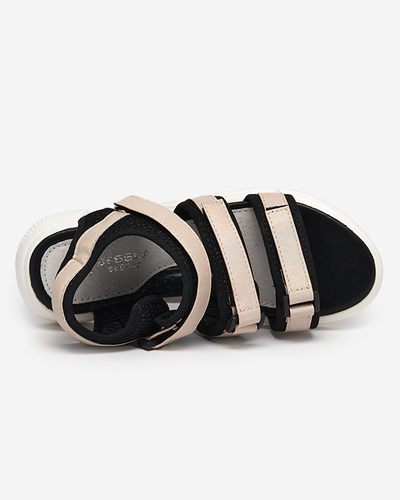 Sandales pour filles fermées par velcro en beige Mumin-Shoes