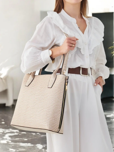 Sac à main laqué pour femmes Royalfashion avec embossage