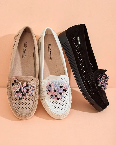 Royalfashion Mocassins ajourés perlés pour femme Namis