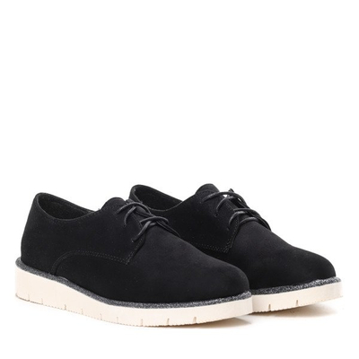 Czarne półbuty z ekologicznego zamszu Mavis- Obuwie