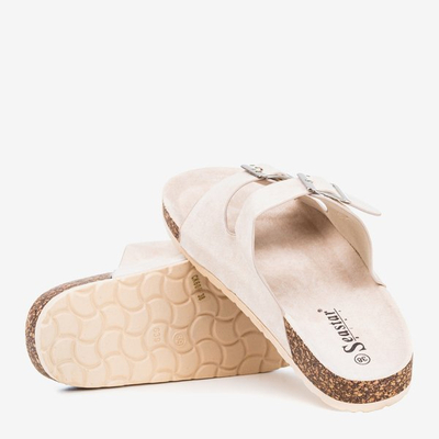 Tongs femme beige avec boucles Selemaia - Chaussures 1