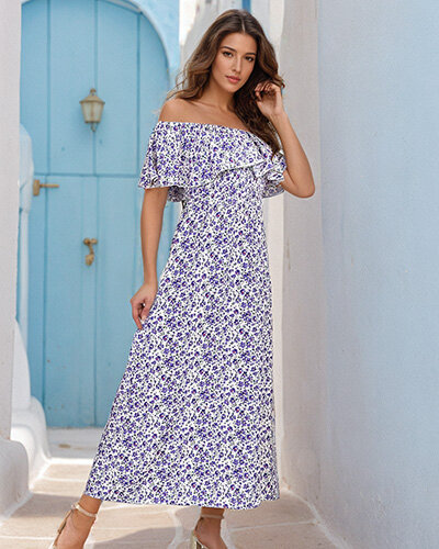 Royalfashion Robe midi femme a'la hiszpanka