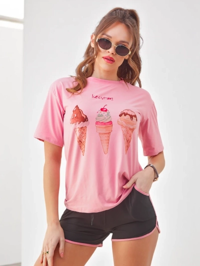 Ensemble de sport pour femmes Royalfashion avec un t-shirt et un short Ice Cream
