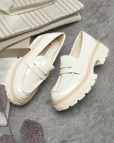 Mocassins laqués beige pour femme Mewira - Footwear