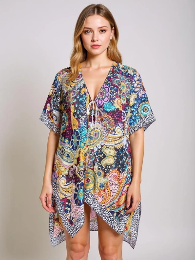 Sukienka Pareo Ariadna Royalfashion, multicolore, col en V