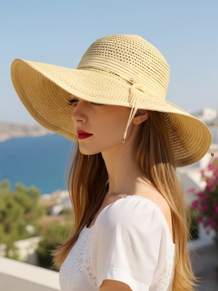 Royalfashion Chapeau de paille pour femme Calvinas