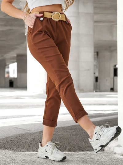 Pantalon en viscose Royalfashion pour femmes avec une ceinture