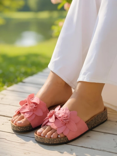 Sandales pour femmes Royalfashion avec fleurs Foules