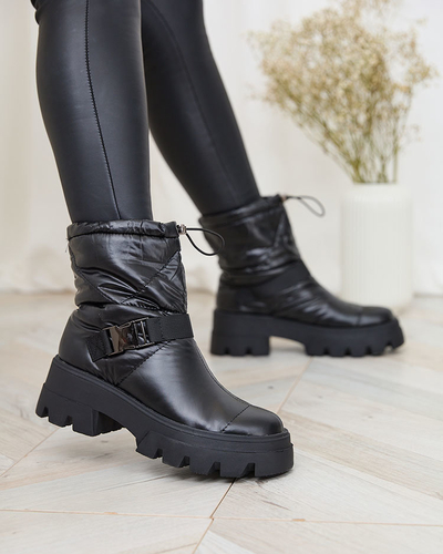 Royalfashion Bottes à enfiler pour femme bottes de neige a'la en noir Tyvone