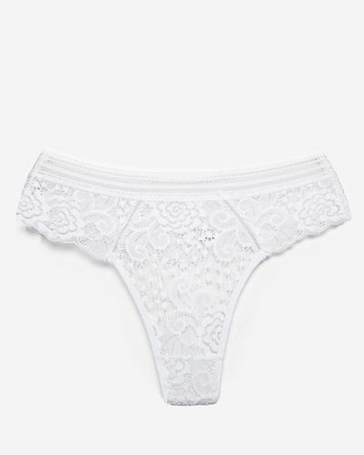 Culotte string femme en dentelle blanche - Sous-vêtements