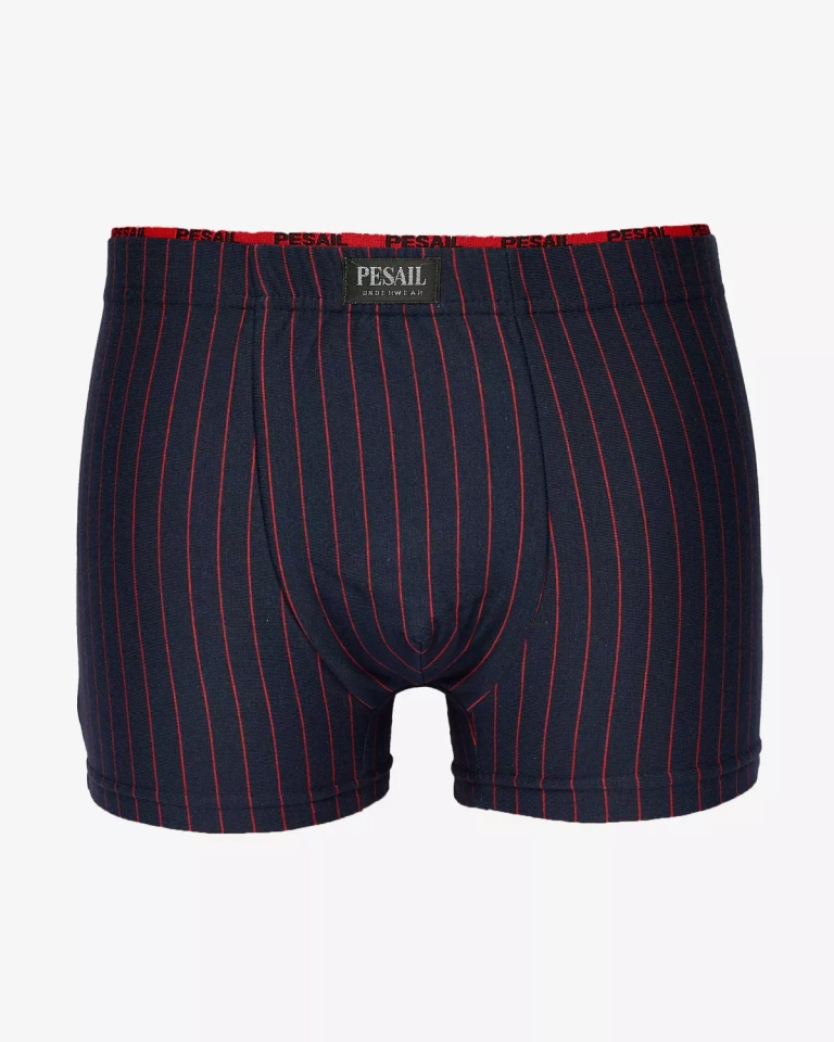 Royalfashion Caleçon bleu marine à rayures rouges