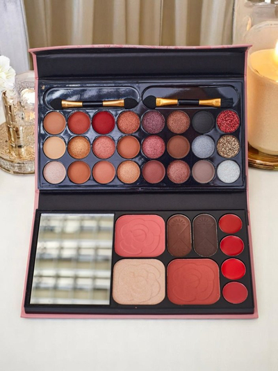 ANYLADY Palette de maquillage compacte - fards à paupières, contouring, lèvres 33 teintes
