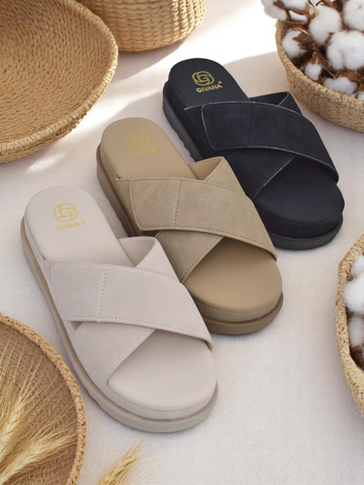 Royalfashion Sandales plates pour femmes Evre