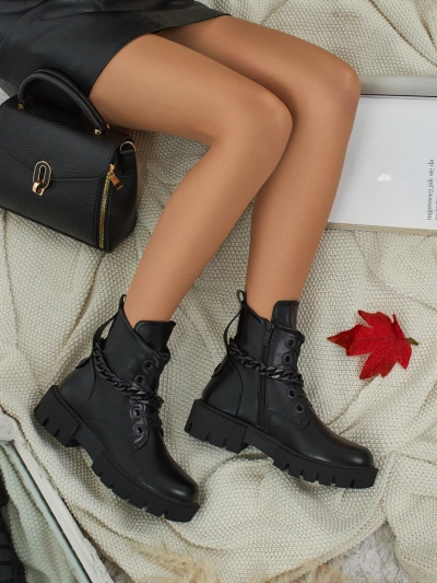 Bottines lacées pour femmes en cuir écologique Anviq