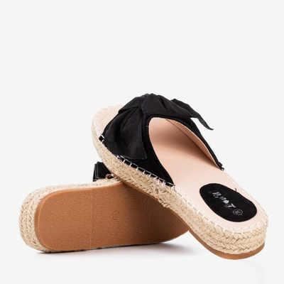 Tongs pour femmes noires sur la plateforme Baby Bow - Chaussures 1