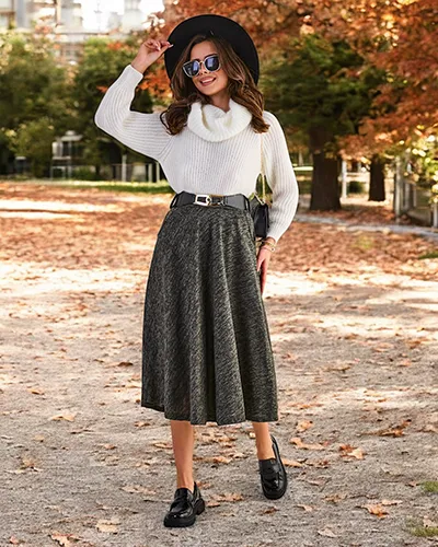 Jupe midi pour femme Royalfashion