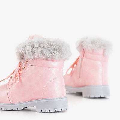 Bottes de randonnée enfants roses avec fourrure Zendisq - Footwear