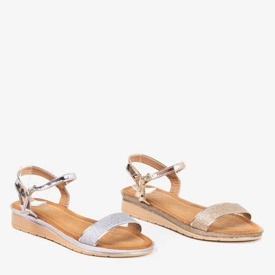 Sandales argentées pour femmes à talon bas Lisia - Chaussures