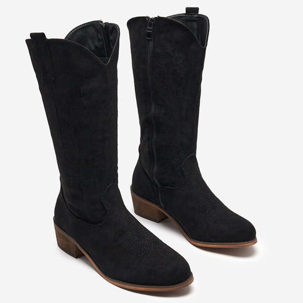 OUTLET Bottes isolées mi-mollet pour femmes avec broderie noire en Redarika - Footwear
