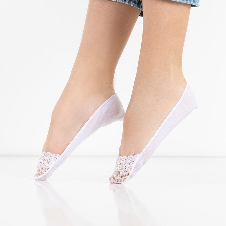 Chaussettes femme en dentelle blanche - Chaussettes