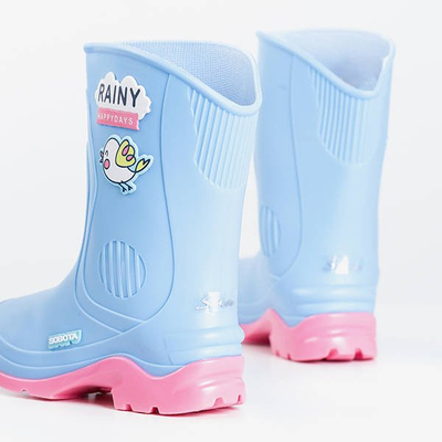 Bottes de pluie enfants bleues et roses Happy Baby - Footwear