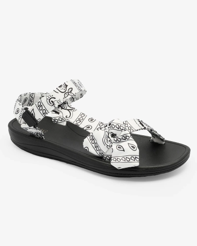 Royalfashion Sandales pour femmes blanches et noires avec nœud Oyall