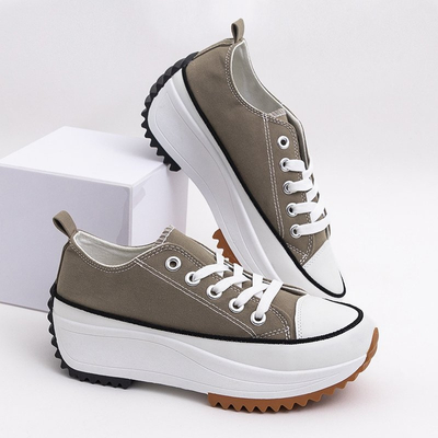 Baskets plateforme femme kaki Vinesa - Chaussures