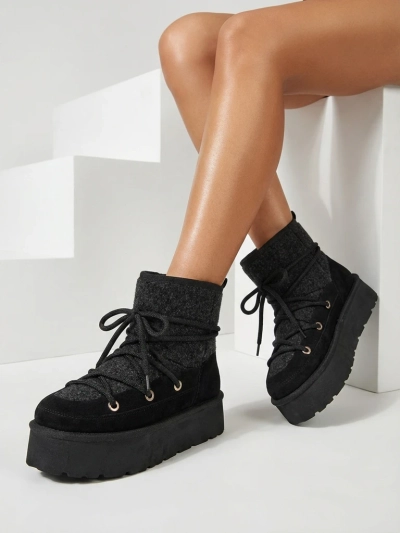 Royalfashion Bottes de neige Filori à lacets pour femmes