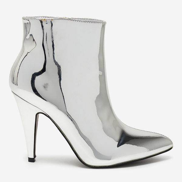 OUTLET Bottines Macalli laquées argent. Chaussures