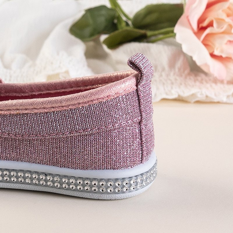 Ballerines enfants roses à décor Vual - Chaussures