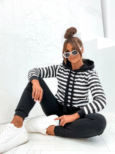 Royalfashion Ensemble coton rayé pour femme