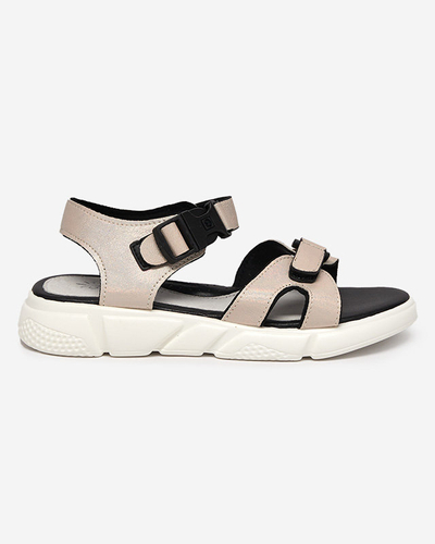 Sandales brillantes pour enfants en beige Leepe - Chaussures