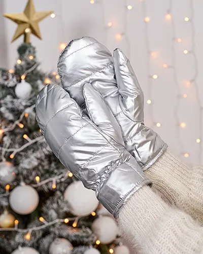 Royalfashion Gants argentés pour femme