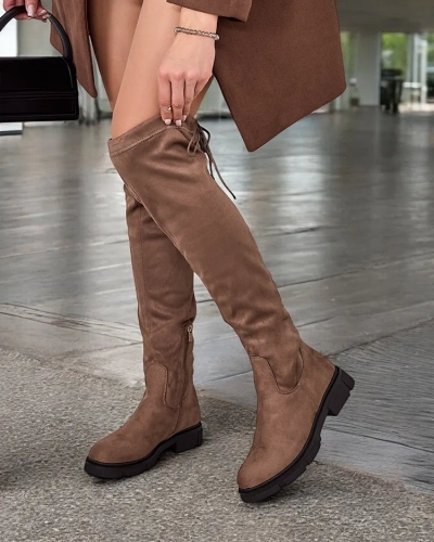 Royalfashion Bottes au genou pour femmes Robus