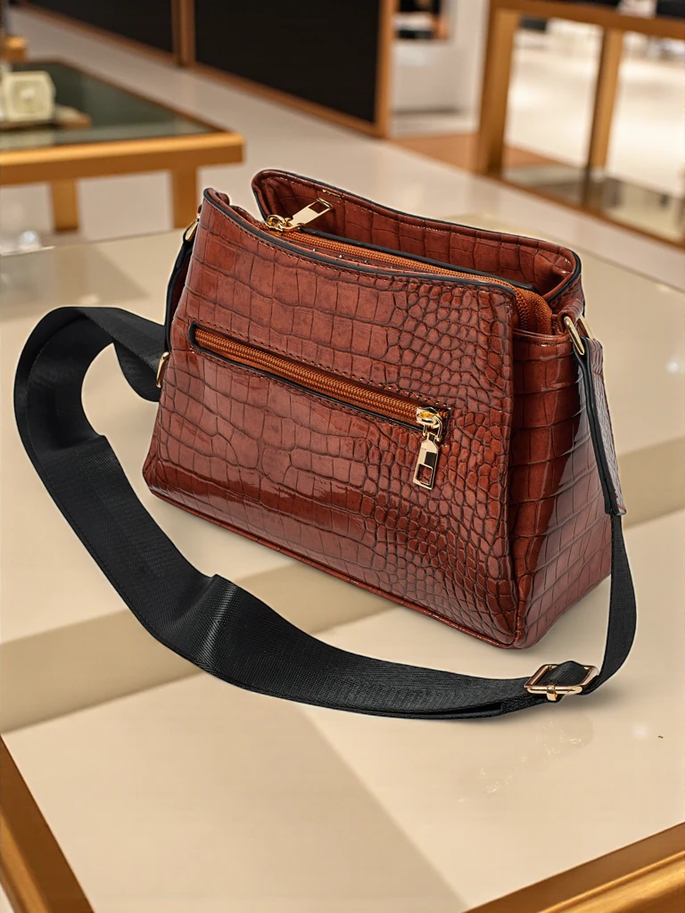 Petit sac à main verni en cuir écologique Midnight Fern