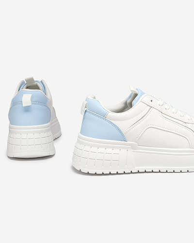 Baskets pour femmes en éco-cuir bleu et blanc Cerecha - Shoes