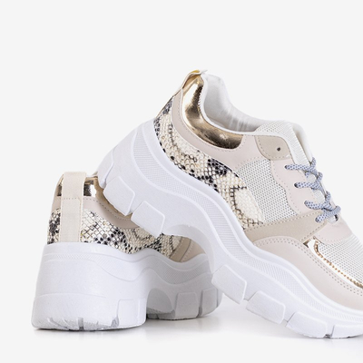 Baskets de sport pour femmes beiges avec motif animalier Erwin's - Footwear
