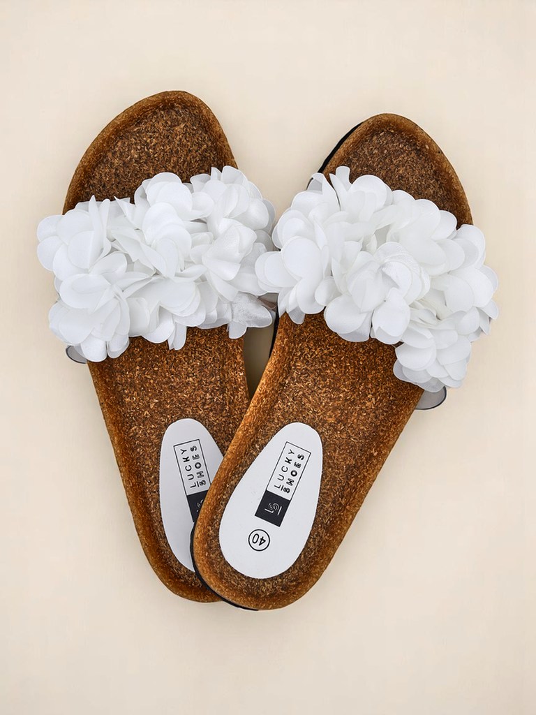 Royalfashion Claquettes pour femmes avec fleurs Flora Soft