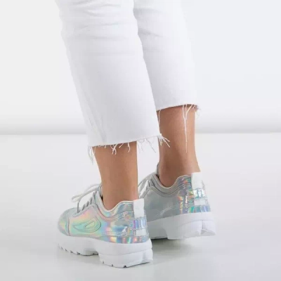 OUTLET Baskets argentées pour femmes avec une finition holographique That's It - Footwear