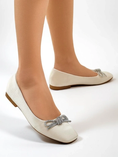 Royalfashion Ballerines pour femmes avec un nœud et brillance Ofenal